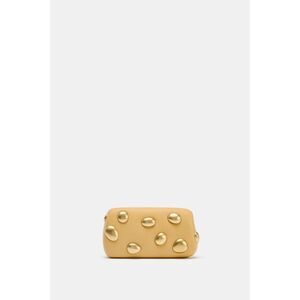 ZARA Metal Appliqué Clutch Mustard Yellow Crossbody Bag | NWT